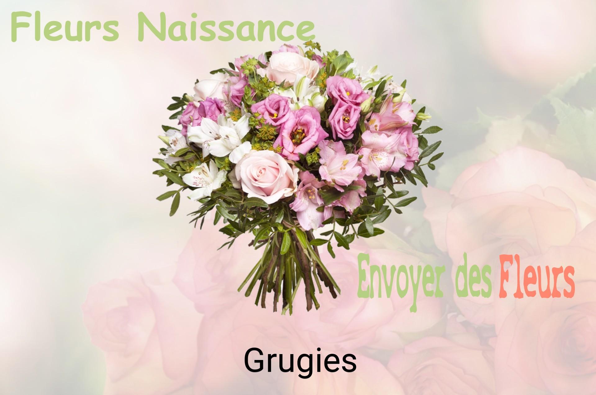 Bouquet de fleurs de naissance livré à Grugies